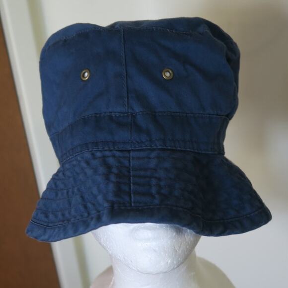 Vintage Eddie Bauer Womens Navy Blue Bucket Hat Floppy Cotton OSFM Golf Outdoor - Picture 1 of 9